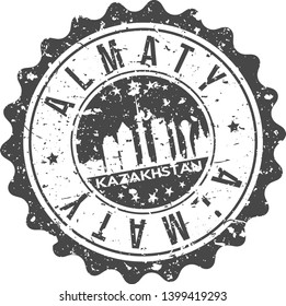 Almaty Kazakhstan. City Skyline. Silhouette City. Design Vector. Famous Monuments.