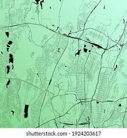 Almaty, Kazakhstan - Urban vector city map with parks, rail and roads, highways, minimalist town plan design poster, city center, downtown, transit network, gradient blueprint