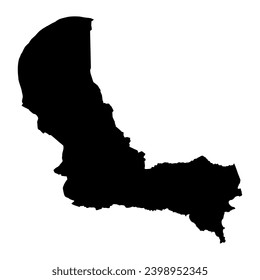 Mapa de la región de Almaty, división administrativa de Kazajistán. Ilustración vectorial.