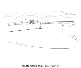 Almere Netherlands Europe vector sketch city illustration line art