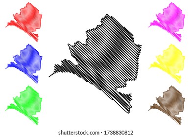 Almeria City (Kingdom of Spain, Andalusia) map vector illustration, scribble sketch City of Almeria map
