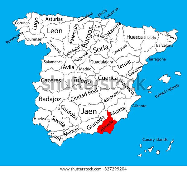 Almeria Map Silhouette Vector Spain Province Stock Vector (Royalty Free ...