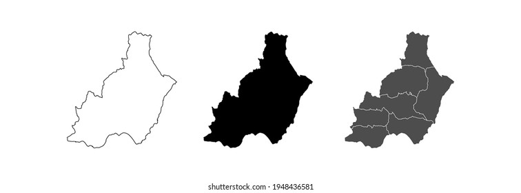 Almería España Mapa Vector blanco Silueta negra y contorno