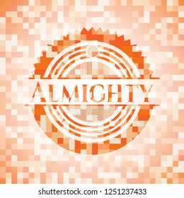 Almighty abstract orange mosaic emblem