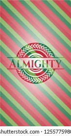 Almighty christmas badge.