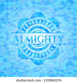Almighty light blue mosaic emblem