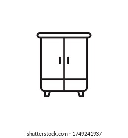 vector de diseño de contorno de icono de almirah. aislado en fondo blanco