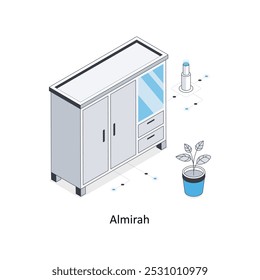 Almirah Ilustração de stock isométrica. EPS Ilustração do estoque de arquivos