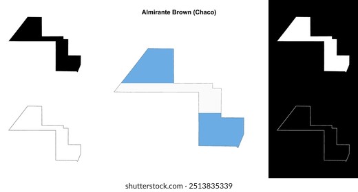 Almirante Brown department (Chaco) outline map set