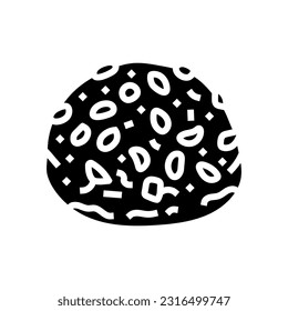 almond bun food meal glyph icon vector. almond bun food meal sign. isolated symbol illustration