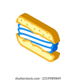 almond bun food meal isometric icon vector. almond bun food meal sign. isolated symbol illustration