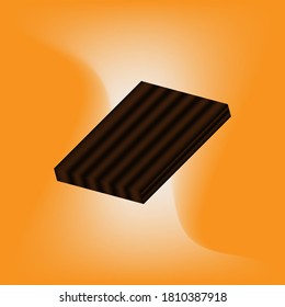 Almond Chocolate vector 3d on orange background