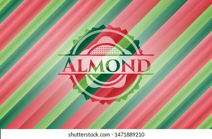 Almond christmas style emblem. Vector Illustration. Detailed.