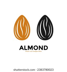 Almond design logo vector. Suitable for business, food, and vegetarian