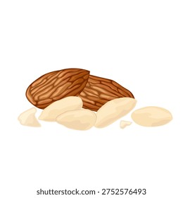 Almond featuring whole nuts, halves, pieces, and flakes. Ideal for healthy food themes, baking, desserts, plantbased diets, packaging, recipes, and nutrition projects.