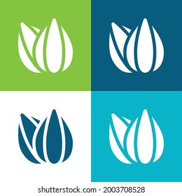Almond Flat four color minimal icon set