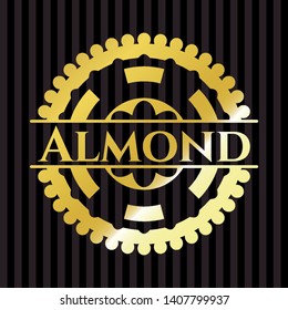 Almond golden badge or emblem. Vector Illustration. Detailed.