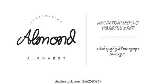 Almond handwrite font Calligraphy Logotype Script Brush Font Type Font lettering handwritten