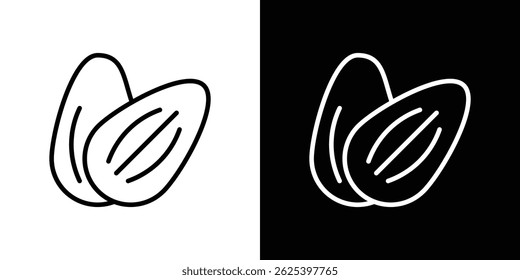 Almond icon concept stroke on white background