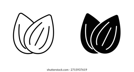 Almond icon design collection. Vector sign and symbol for UI designs