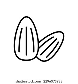 Almond icon. flat linear vector Almond icon on white background.eps