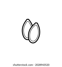 Mandelsymbol im flachen Stil. Bean, Vektorgrafik auf isoliertem Hintergrund. Nut business concept.