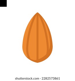 almond icon flat style vector