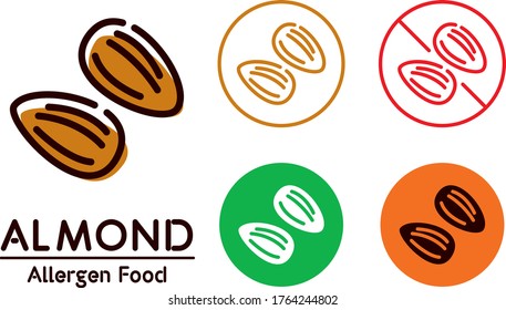 Almond icon / food allergy, allergen