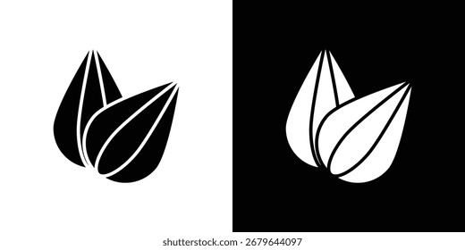 Logotipo do ícone da amêndoa. símbolos gráficos simples