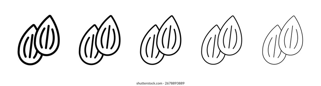 Icono de almendra para concepto móvil y Diseño web.