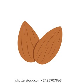 Almond icon. Nut isolated on white background. 