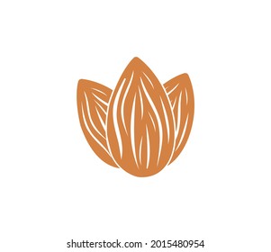 Almond icon. Nut vector illustration isolated on white background.