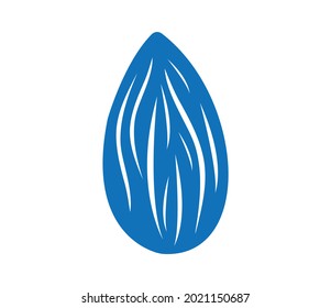 Almond icon. Nut vector illustration isolated on white background.