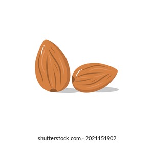 Almond icon. Nut vector illustration isolated on white background.