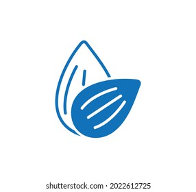 Almond icon. Nut vector illustration isolated on white background.