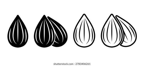 Almond icon, Almond nut vector, almond vector illustration of an abstract background