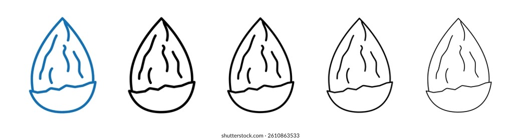 Almond icon Outline vector logo for web ui