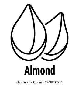 Almond icon. Outline almond vector icon for web design isolated on white background