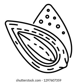 Almond icon. Outline almond vector icon for web design isolated on white background