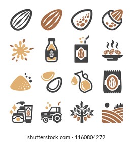 almond icon set
