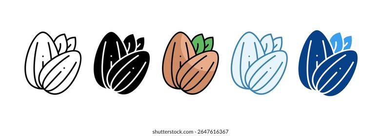 Almond Icon Set Multiple Style Collection