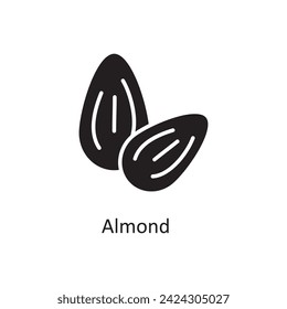 Almond icon. simple black vector Almond icon on white background..eps