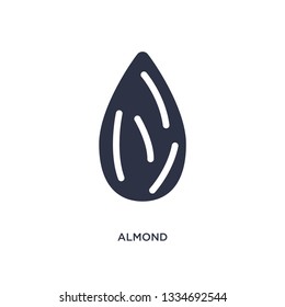 ícono de almendra. Simple ilustración de elemento del concepto de la naturaleza. diseño de símbolo editable de almendra sobre fondo blanco. Puede ser usado para web y móvil.