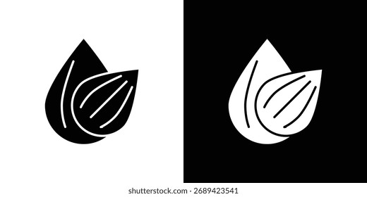 Icono de almendra ilustración simple en diseño plano