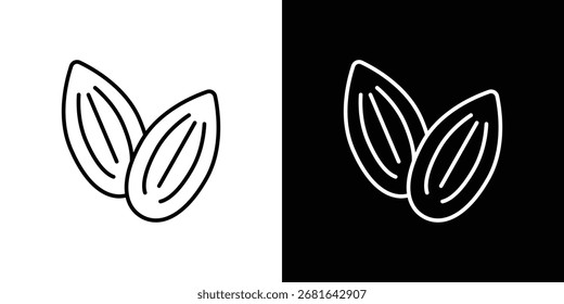 Pictograma de Vector simple del icono del almendro. concepto blanco y negro del icono