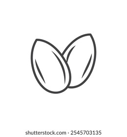 Almond icon Symbol mark in filled style