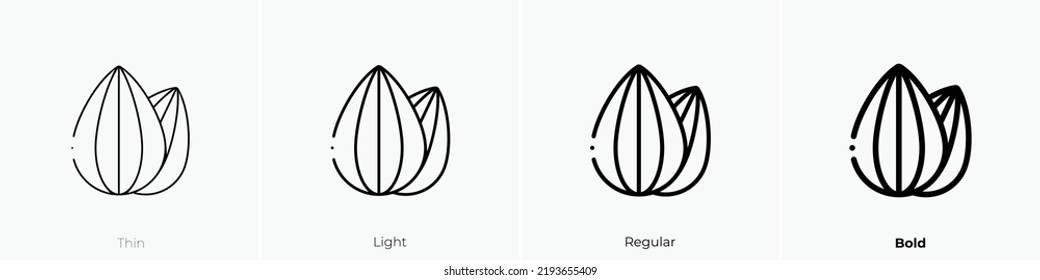 Mandelsymbol. Thin, hellrosa und feines Design einzeln auf weißem Hintergrund