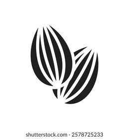 Almond icon Thin line art collection