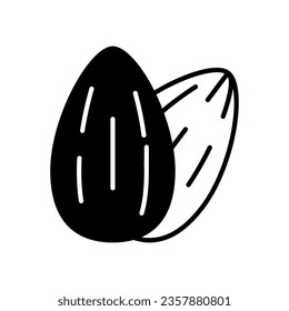 Almond icon in vector. Illustration
