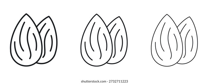 Ícone de amêndoa vetor Modelo de design de logotipo. Gráficos de Traçado editáveis.